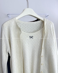 Áo Len Số 78-M Set Cardigan Kèm 2S Nơ