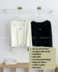 Áo Len Số 78-M Set Cardigan Kèm 2S Nơ