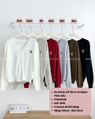 Áo Khoác Số 195-U Cardigan Thêu Gấu