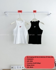 Áo Croptop Số 194-D 3353 Ba Lỗ Thêu Chữ