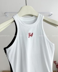 Áo Croptop Số 194-D 3353 Ba Lỗ Thêu Chữ