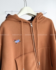 Áo Khoác Số 251-D Hoodie Zip Lửng Thêu Ngựa