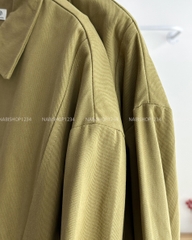 Áo Khoác Số 254-D Kaki Phối Caro Cổ Sơ Mi
