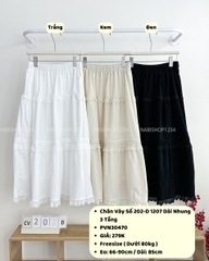 Chân Váy Số 202-D 1207 Dài Nhung 3 Tầng