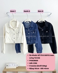 Áo Khoác Số 173-D 80113 Jean Lửng Túi Giả