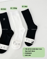 Tất Số 57-K Dài Gân Trơn Mạc Soft 18cm