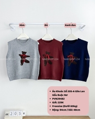 Áo Khoác Số 205-A Gile Len Gấu Buộc Nơ
