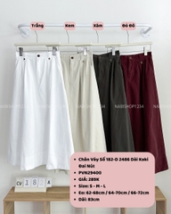 Chân Váy Số 182-D 2486 Dài Kaki Đai Nút