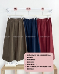 Chân Váy Số 182-D 2486 Dài Kaki Đai Nút