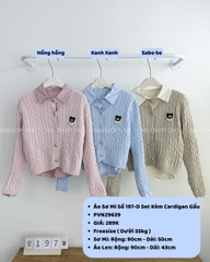 Áo Sơ Mi Số 197-D Set Kèm Cardigan Gấu