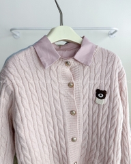 Áo Sơ Mi Số 197-D Set Kèm Cardigan Gấu