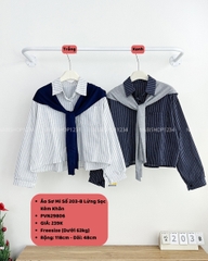 Áo Sơ Mi Số 203-B Lửng Sọc Kèm Khăn