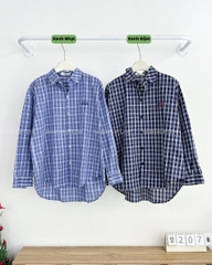 Áo Sơ Mi Số 207-B Tay Dài Kẻ Thêu Chữ