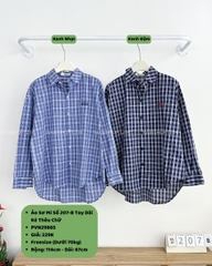 Áo Sơ Mi Số 207-B Tay Dài Kẻ Thêu Chữ