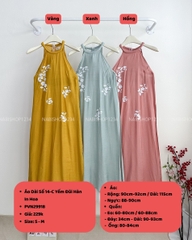 Áo Dài Số 14-C Yếm Đũi Hàn In Hoa