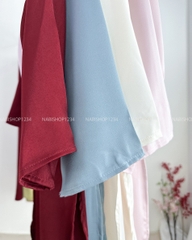 Áo Dài Số 15-C Lụa Phối Cúc Kèm Khăn