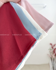 Áo Dài Số 15-C Lụa Phối Cúc Kèm Khăn