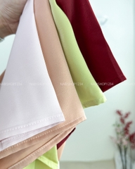 Áo Dài Số 15-C Lụa Phối Cúc Kèm Khăn