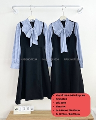 Váy Số 136-A Dài Cổ Sọc Nơ