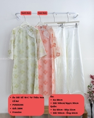 Áo Dài Số 18-C Tơ Thêu Hoa Cổ Nơ