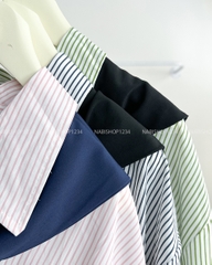 Áo Sơ Mi Số 222-B 5540 Sọc Nơ Kèm Khăn