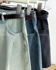 Chân Váy Số 208-B 9116 Ngắn Jean Xếp Li + Nịt