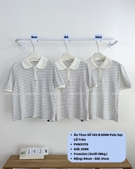 Áo Thun Số 143-B 8068 Polo Sọc Cổ Tròn