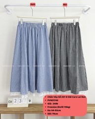Chân Váy Số 237-D Dài Caro Lai Ren