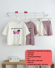 Set Đồ Số 74-U 2591 Thêu Cún Kèm CV