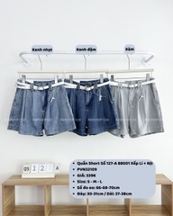Quần Short Số 127-A 88001 Xếp Li + Nịt