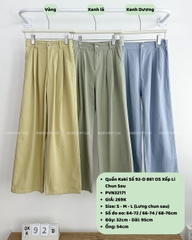 Quần Kaki Số 92-D 861 OS Xếp Li Chun Sau