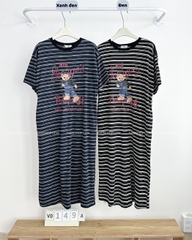 (S30%) Váy Số 149-A Thun Kẻ Gấu NIG
