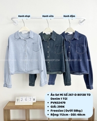 Áo Sơ Mi Số 267-D 80138 TD Denim 1 Túi