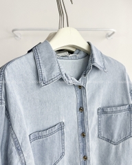 Áo Sơ Mi Số 266-D 80099 TD Denim 2 Túi