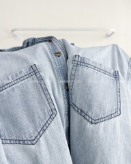 Áo Sơ Mi Số 266-D 80099 TD Denim 2 Túi