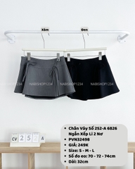 Chân Váy Số 252-A 6826 Ngắn Xếp Li 2 Nơ