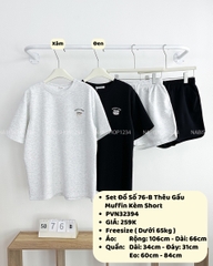Set Đồ Số 76-B Thêu Gấu Muffin Kèm Short
