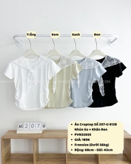 Áo Croptop Số 207-U 6128 Nhún Eo + Khăn Ren