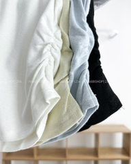 Áo Croptop Số 207-U 6128 Nhún Eo + Khăn Ren