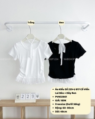 Áo Kiểu Số 229-U 817 Cổ Viền Lai Bèo + Dây Ren