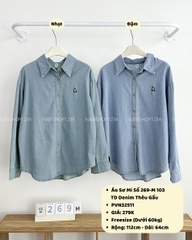 Áo Sơ Mi Số 269-M 103 TD Denim Thêu Gấu
