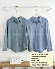 Áo Sơ Mi Số 270-M 105 TD Denim Thêu Chữ