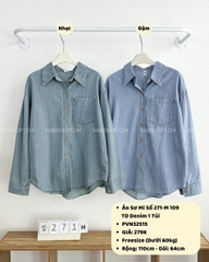 Áo Sơ Mi Số 271-M 109 TD Denim 1 Túi