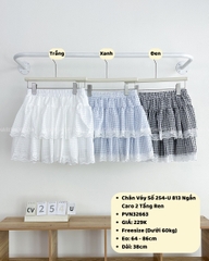 Chân Váy Số 254-U 813 Ngắn Caro 2 Tầng Ren