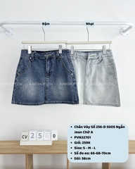 Chân Váy Số 256-D 5005 Ngắn Jean Chữ A