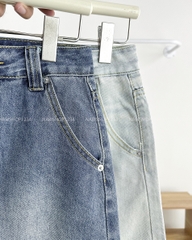 Chân Váy Số 256-D 5005 Ngắn Jean Chữ A
