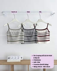 Áo Croptop Số 222-B 4120 2 Dây Kẻ