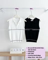 Áo Len Số 105-B 3747 Polo Gân Sát Nách