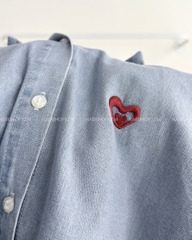 Áo Sơ Mi Số 281-B TN Denim Tim Lai Ren