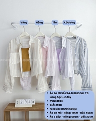 Áo Sơ Mi Số 294-D 8855 Set TD Lửng Sọc + 2s